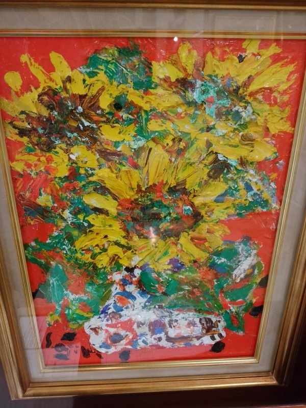 絵画 油彩本物 花咲く頃 安食慎太郎 絵画 油彩本物 花咲く頃 安食
