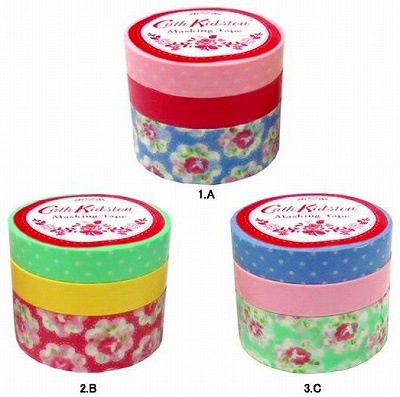 キャスキッドソン マスキングテープ 3種類セット Cath Kidston キャス