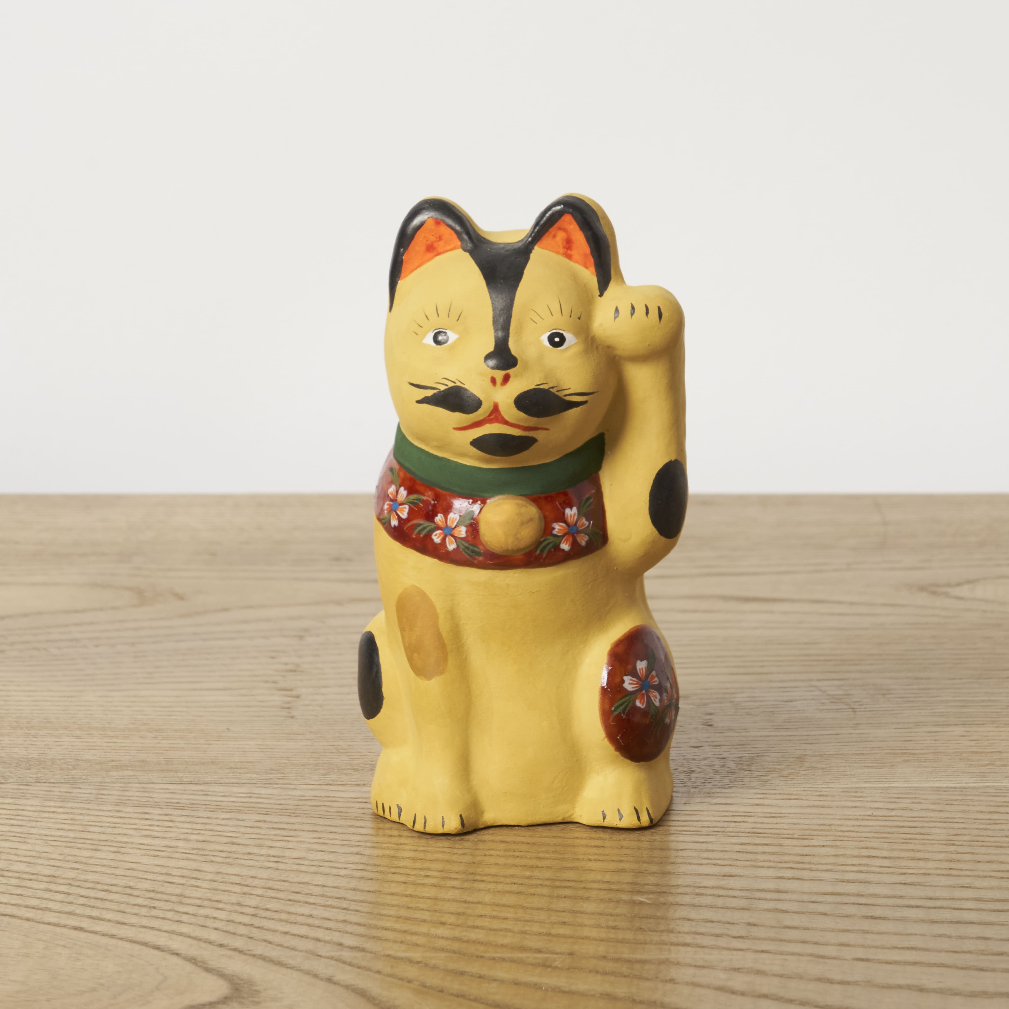 江戸〜明治期 花巻人形 釜猫 高さ17cm 古玩 骨董 郷土玩具 座り猫 猫