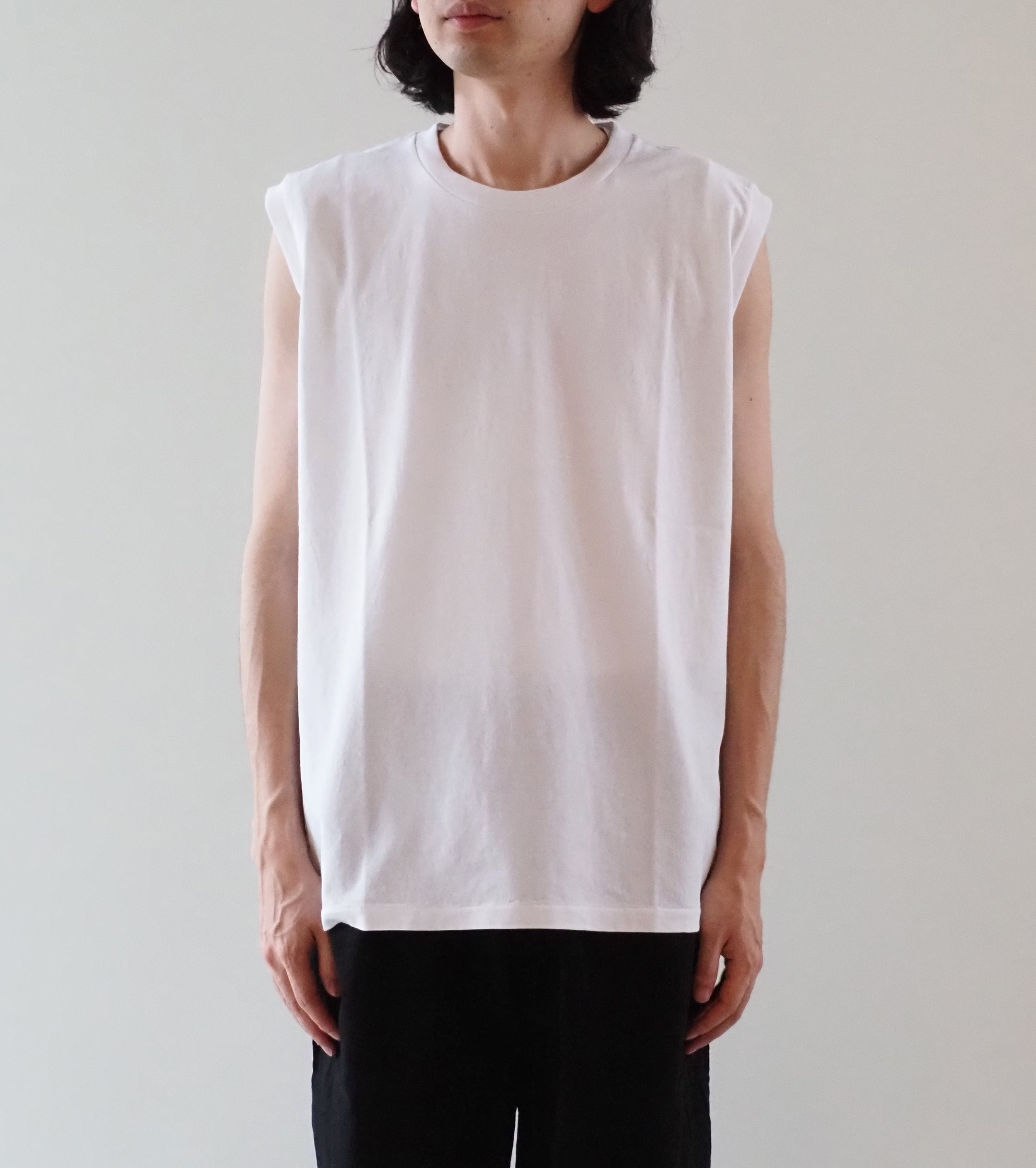 COMOLI コットンジャージ ノースリーブ 2 ホワイト 25SS COMOLI