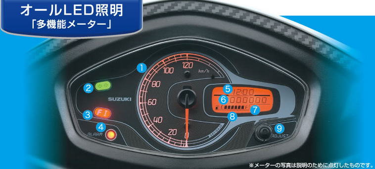 新品アドレスv125g v125 k5~k9 LEDスピードメーター