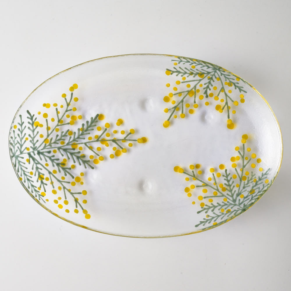 ガラス作家 沖知江子 ミモザ 楕円皿 大 ¥9,900 大人の焼き物