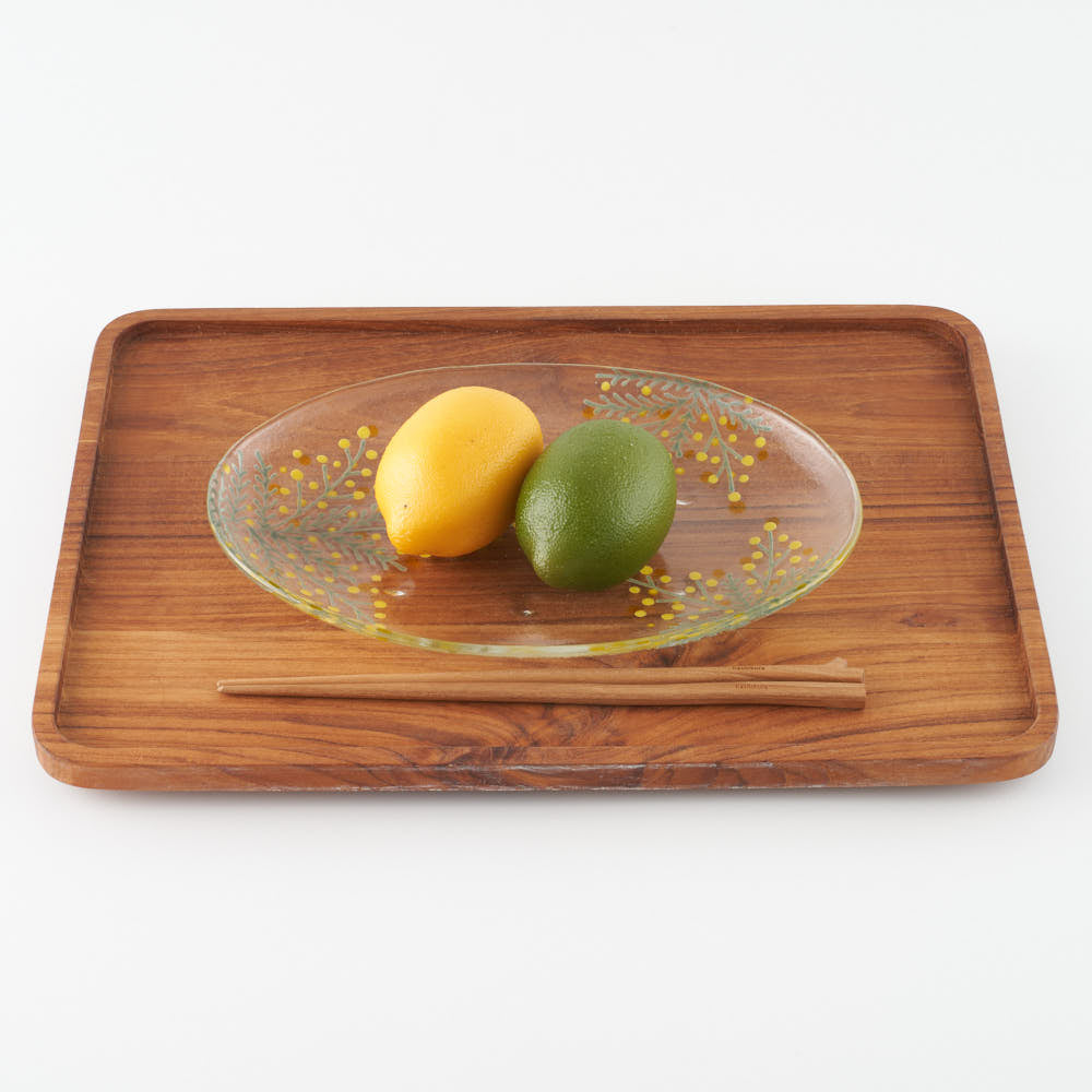 ガラス作家 沖知江子 ミモザ 楕円皿 大 ¥9,900 大人の焼き物