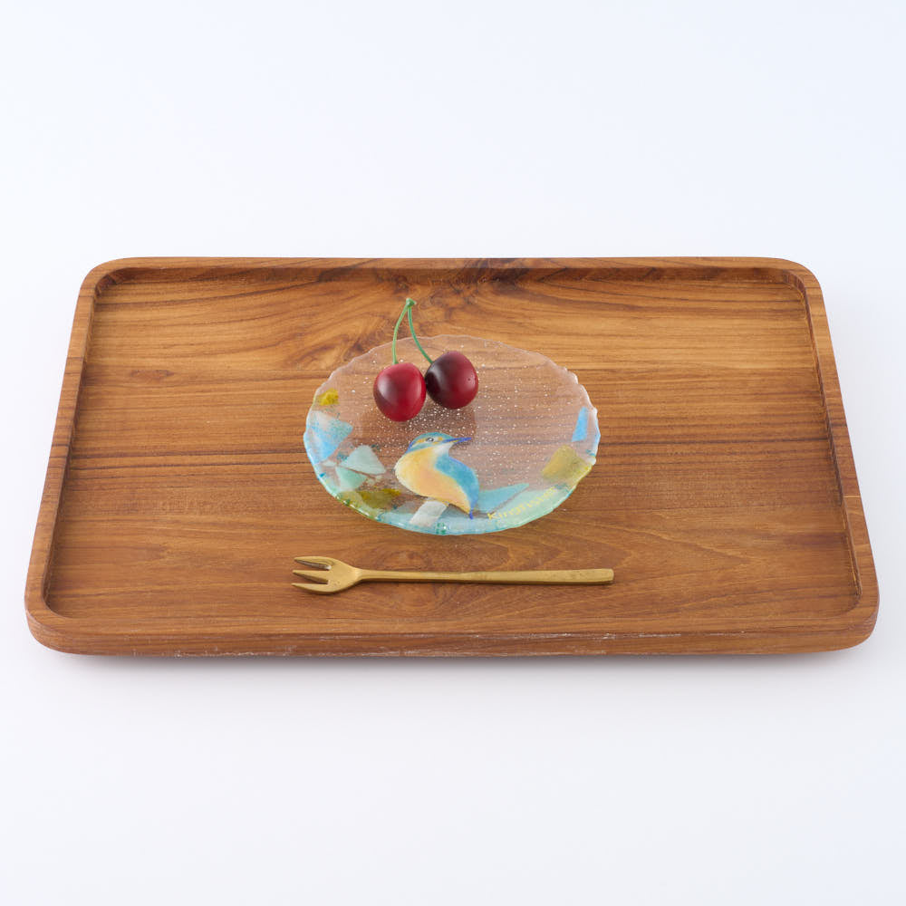 APLICO GLASS 翡翠(カワセミ)硝子丸皿 ¥9,900 大人の焼き物