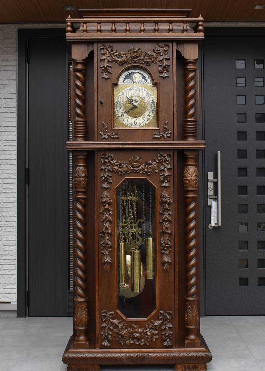 定価100万 ドイツ ヘルムレ社 ウェストミンスター ホールクロック 花梨