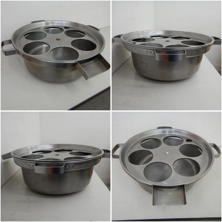 中古】 A04942 ゆで麺鍋 6口 W500(+120)xD490(+90)xH200mm 【業務用