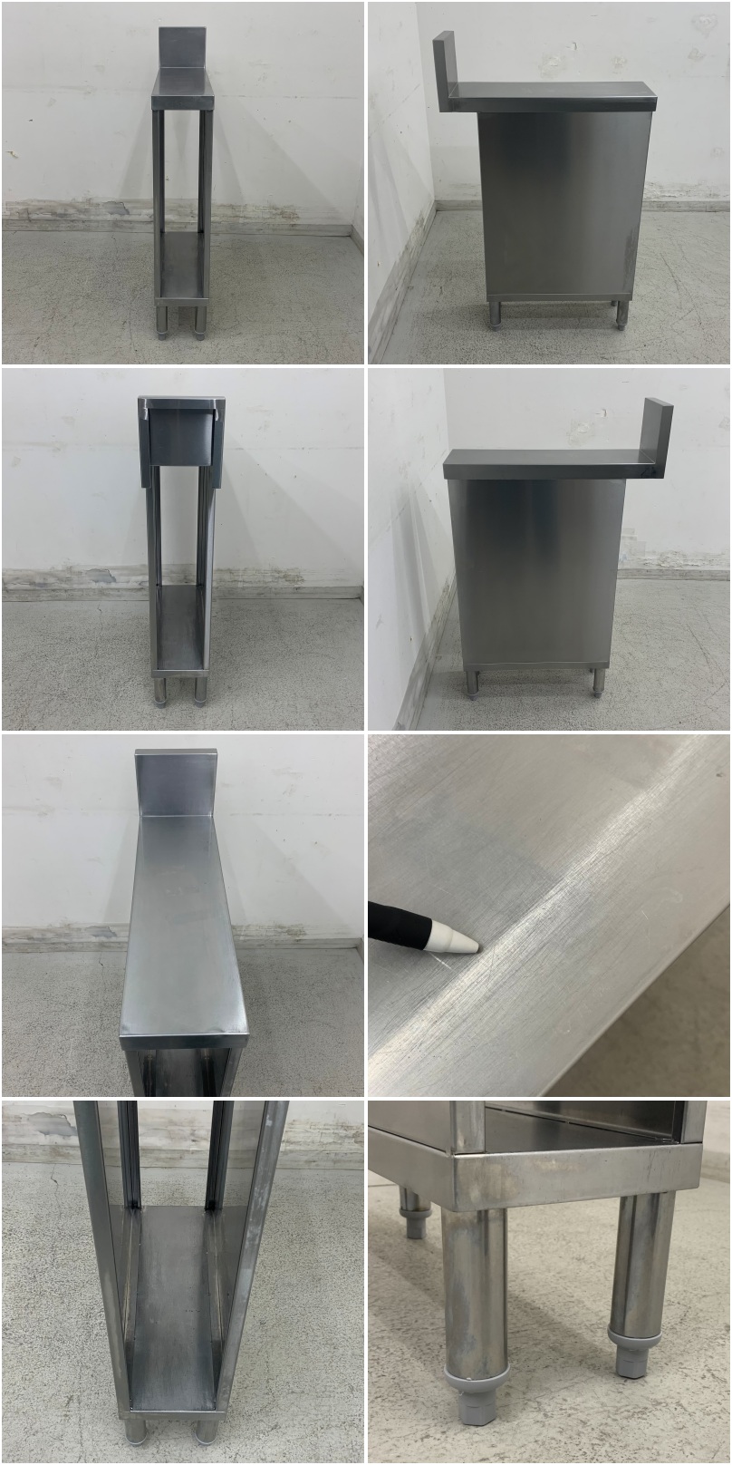 ステンレス製 業務用 片脚作業台 二脚作業台 2024 W655×D600×H880 店舗