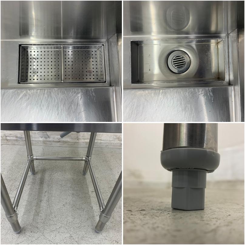 中古】 A07912 中華コンロ台 大型バックガード付 排水/ダスト付 W500 x