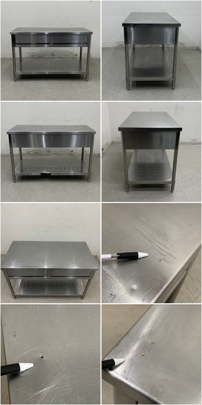 中古】 A08234 作業台引出し付 ステンレス 作業テーブル W1200 x D600