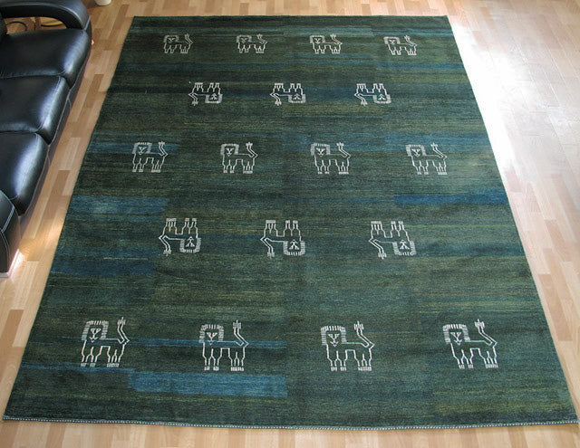 ゾランヴァリ,ギャッベ,シェカルー,336×257cm｜大型ペルシャ絨毯・緑系