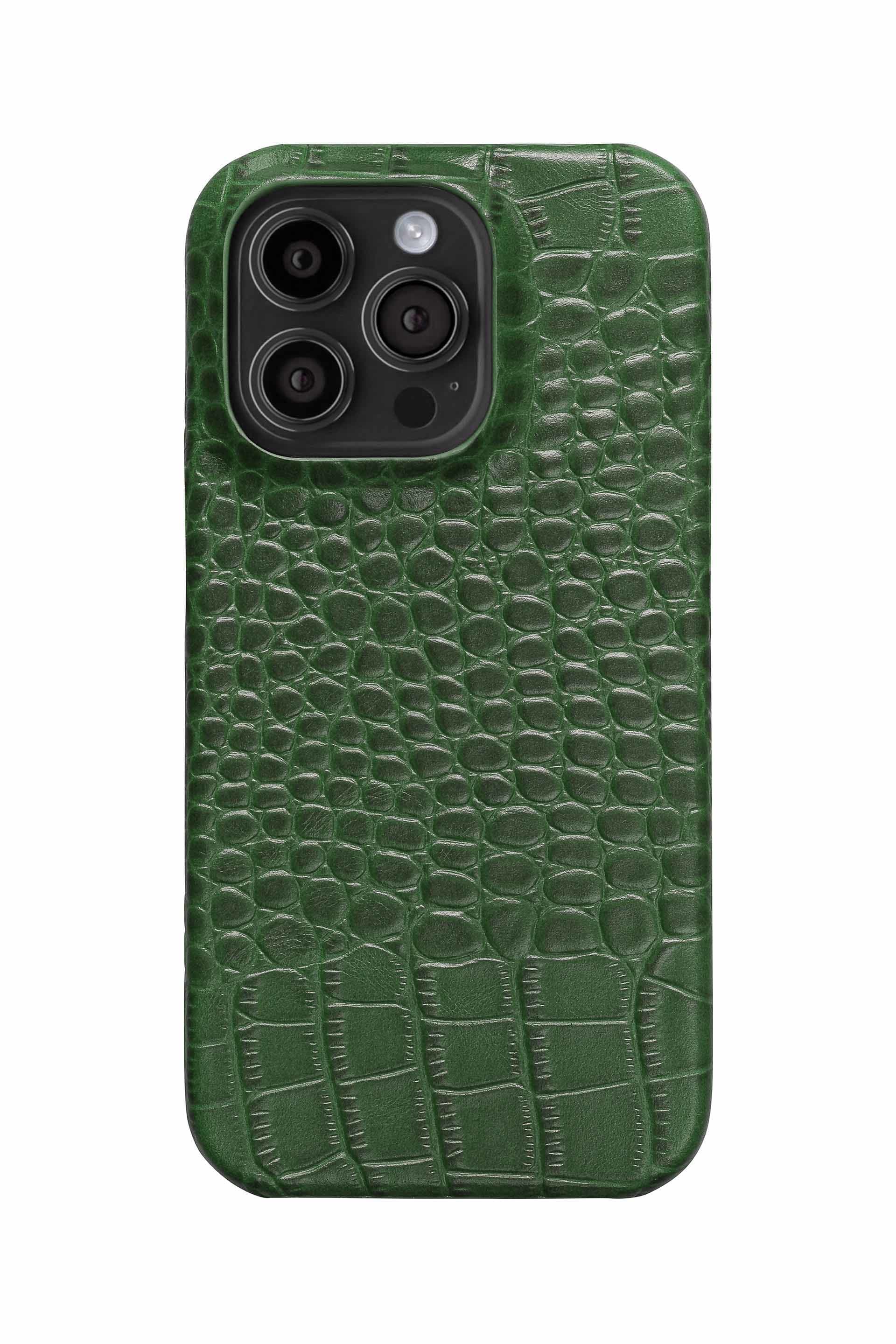 iPhone 15 Pro Crocodile Leather Case with MagSafe - Green
