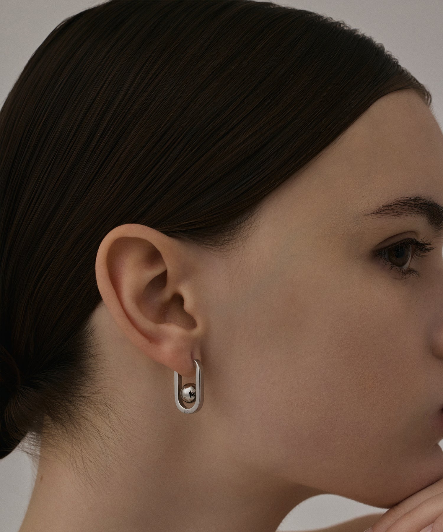 シルバー]ボトムボールピアス