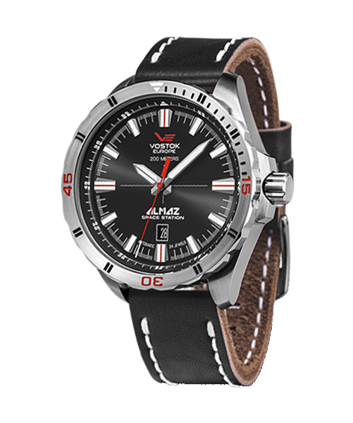 Vostok-Europe ALMAZ Black and Red NH35-320A258