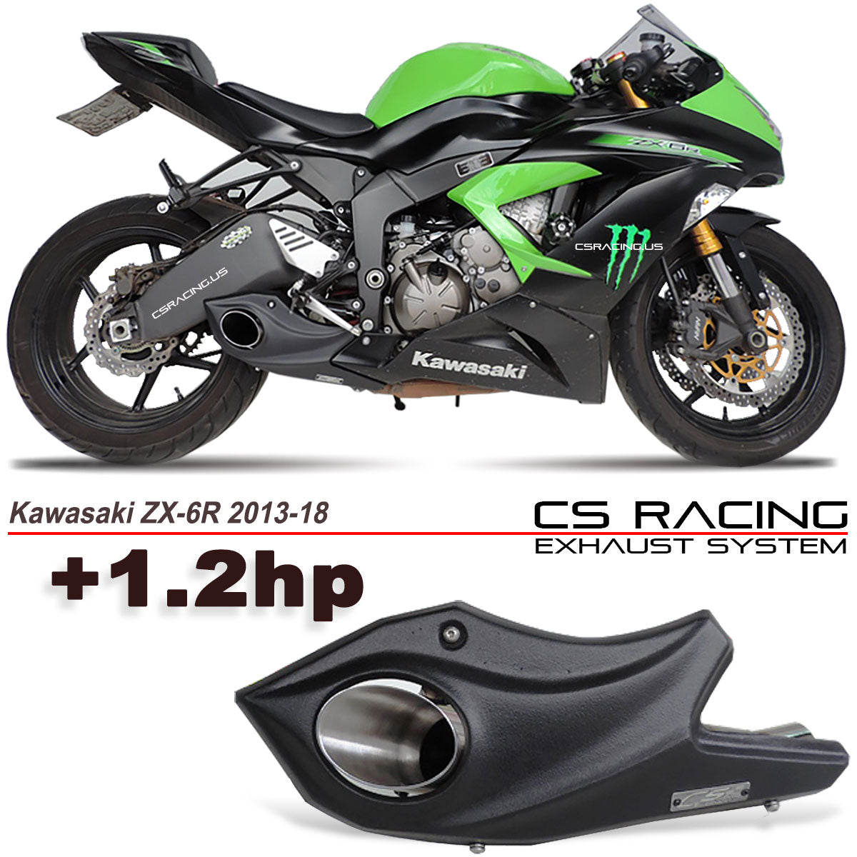 2013-18 Kawasaki Ninja ZX-6R 636 CS Racing Slip-on Exhaust – CS