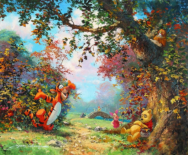 ジェームス・コールマン Disney秋の風景 油彩画 期間限定特価