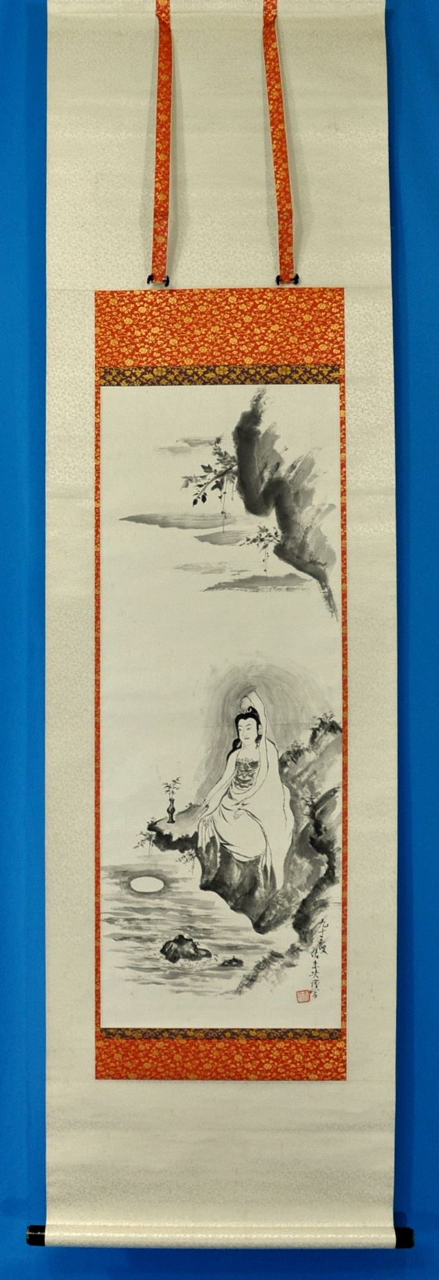 真作真言宗醍醐寺長老⁄吉川法城⁄白鶴舞老松⁄掛軸☆宝船☆Y-650 真言宗