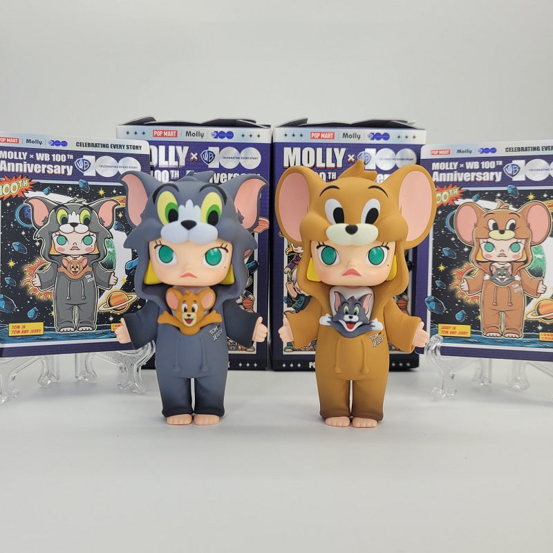POPMART Molly Warner Bros. 100th (Tom & Jerry)2pc Set, Hand Signed