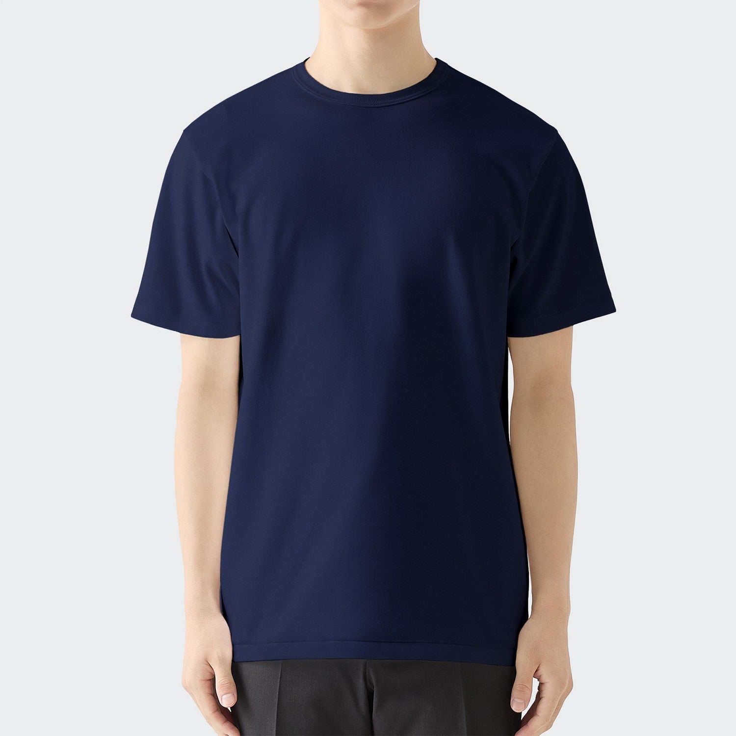 MENS ヘビー 半袖 クルーネックTシャツ NAVY | 高級無地Tシャツ専門店
