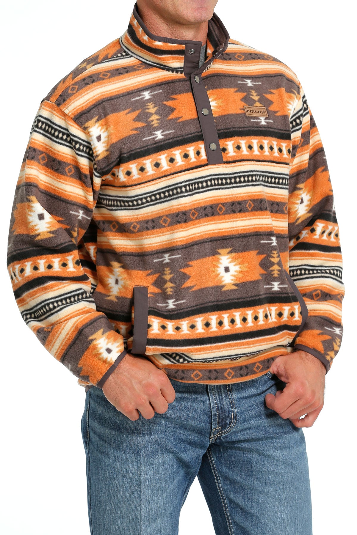 Fleece Sweater Brown Aztec Print – El Primo Western Wear