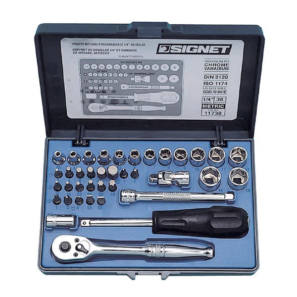 2月の特価品】シグネット 1/4DR 38PC mm ソケットレンチセット (11738
