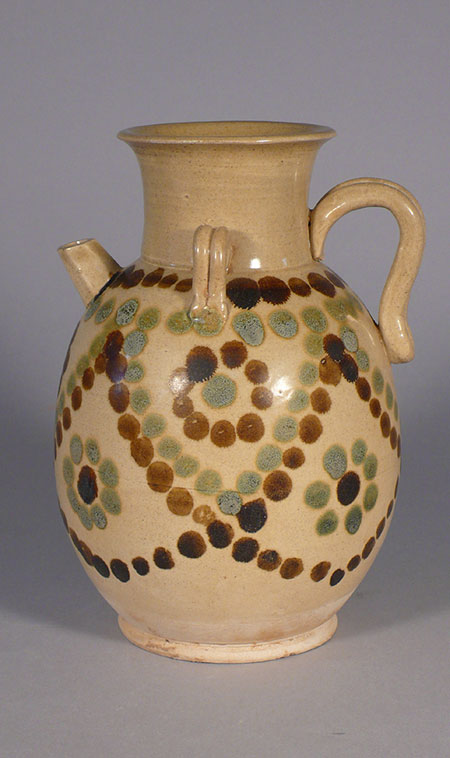 长沙窑青釉点褐绿彩双系执壶唐代_观复博物馆