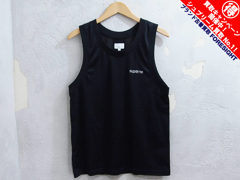 Supreme 'Mesh Stripe Tank Top'メッシュストライプ タンクトップ ロゴ