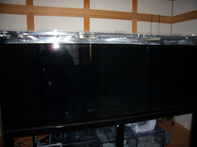 オーバーフロー水槽セット 四面黒つや消し アクリル水槽