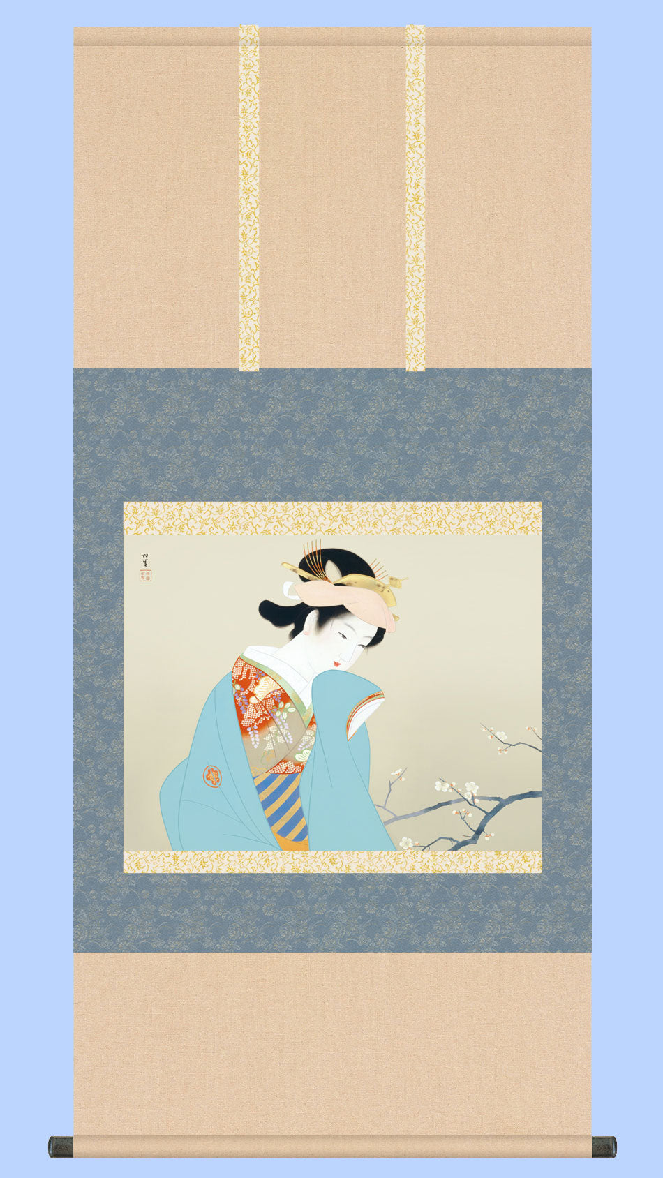 芳 崖 在名 絹本三幅対 【寿老人 松鶴 梅亀 】祝い軸 自題共箱 613 芳