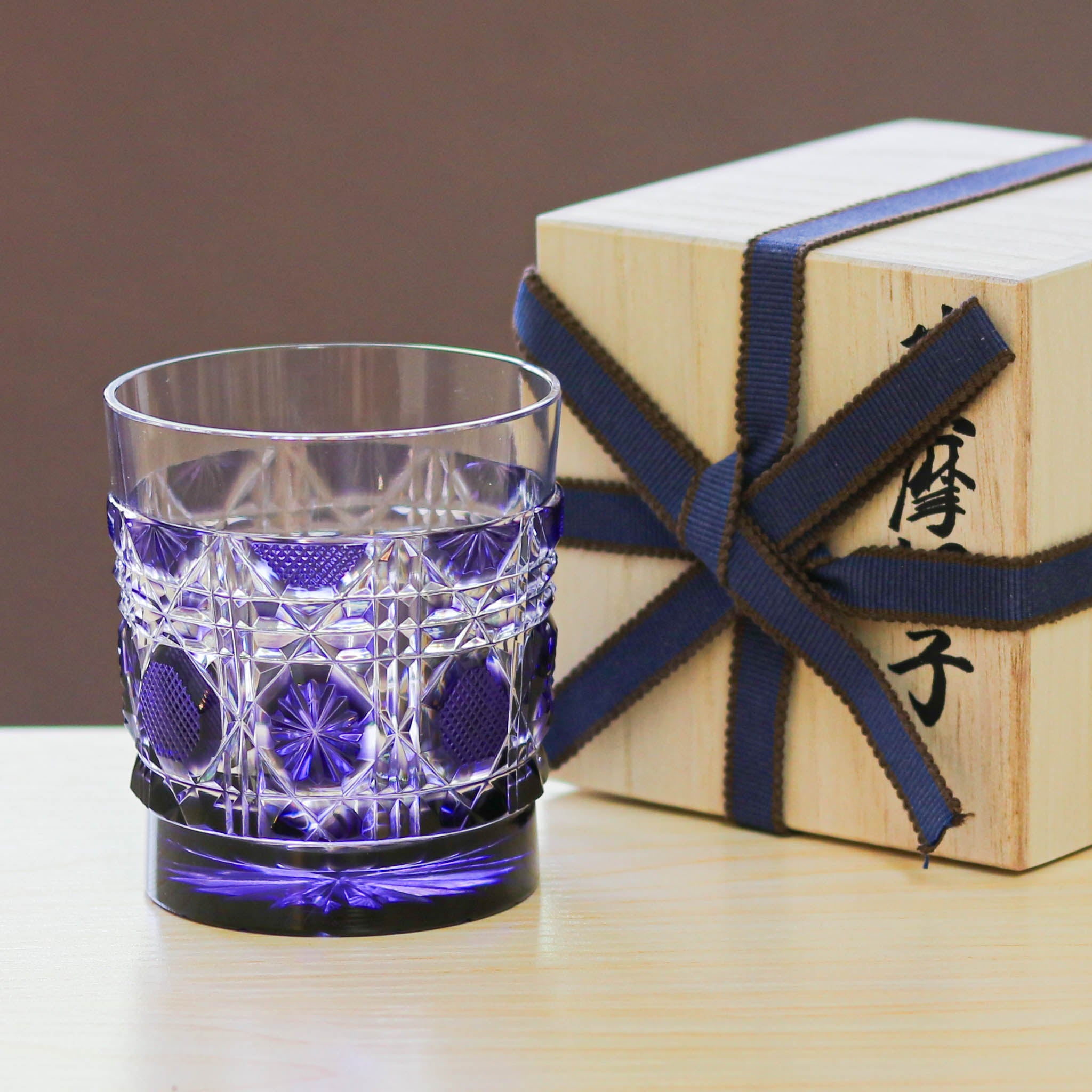 薩摩切子 ロックグラス | オールド | 金紫 | 薩摩びーどろ工芸