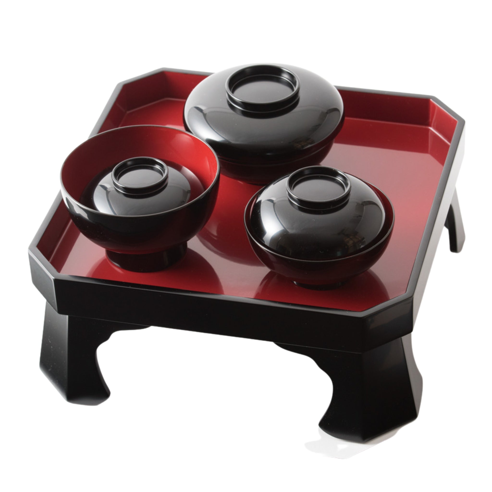 現状品】輪島塗 漆器 黒 足付き膳 御膳 金彩 松 18客 レトロ 割烹屋