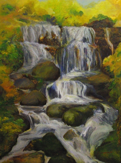 光の滝 抽象画 キャンパス アクリル 絵画 海 滝 水 光の滝 抽象画