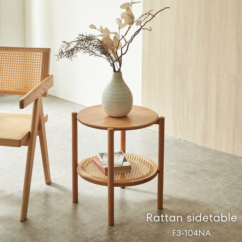 アンティーク ラタンテーブル サイドテーブル 籐家具 ビンテージ 昭和