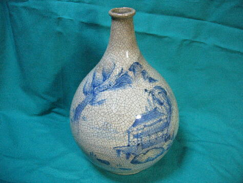 古九谷 若杉窯 染付 左若 鑑賞陶器 古染付 アンティーク九谷焼 蔵出し