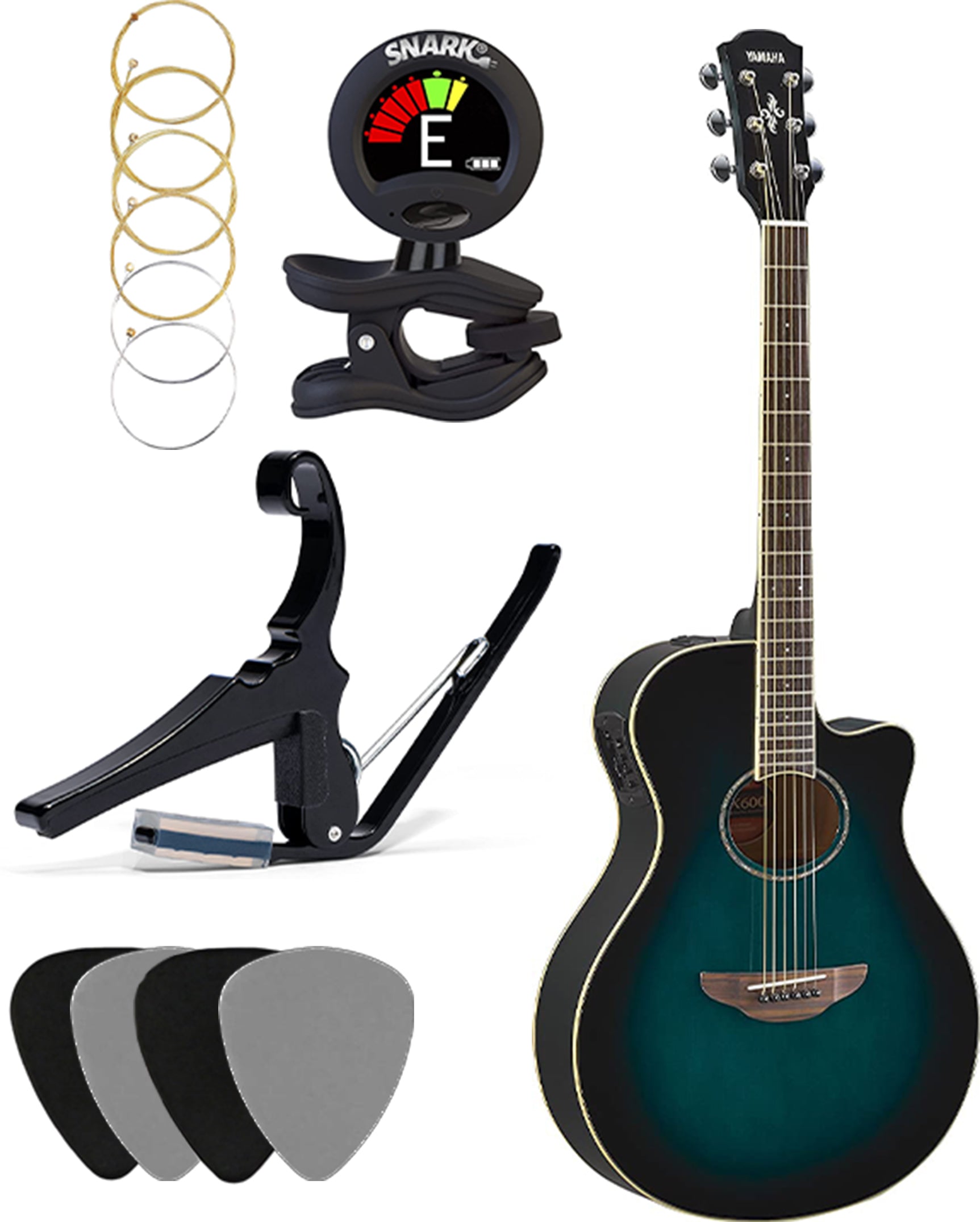 Yamaha APX600 Acoustic Electric Guitar Package - Blue Burst – Key