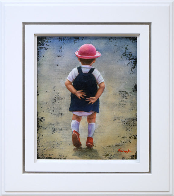 藤岡心象「奈美ちゃん」油絵・F3号 絵画買取・販売の小竹美術