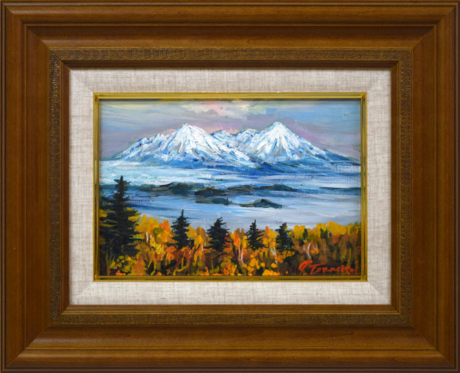油彩　油絵　風景画　<桜木稔> 直筆サイン　裏書あり　箱あり　ＳＭ号 油彩 油絵 風景画 <桜木稔> 直筆サイン 裏書あり 箱あり SM号 油彩