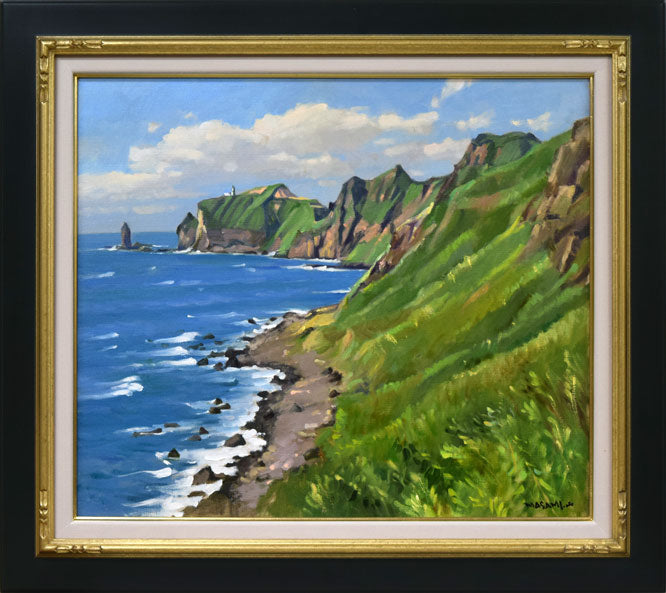 緑だらけの作品F10号ボード同じ緑でも色んな色や形がある！小楠アキコ作品