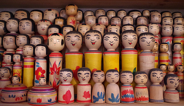 今晃 工人 こけし【津軽系】木地玩具 津軽系こけし「木おぼこ・今晃」