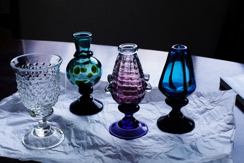 舩木倭帆 吹きガラス 作品展 一輪挿し 花瓶 2個セット 舩木倭帆 吹き