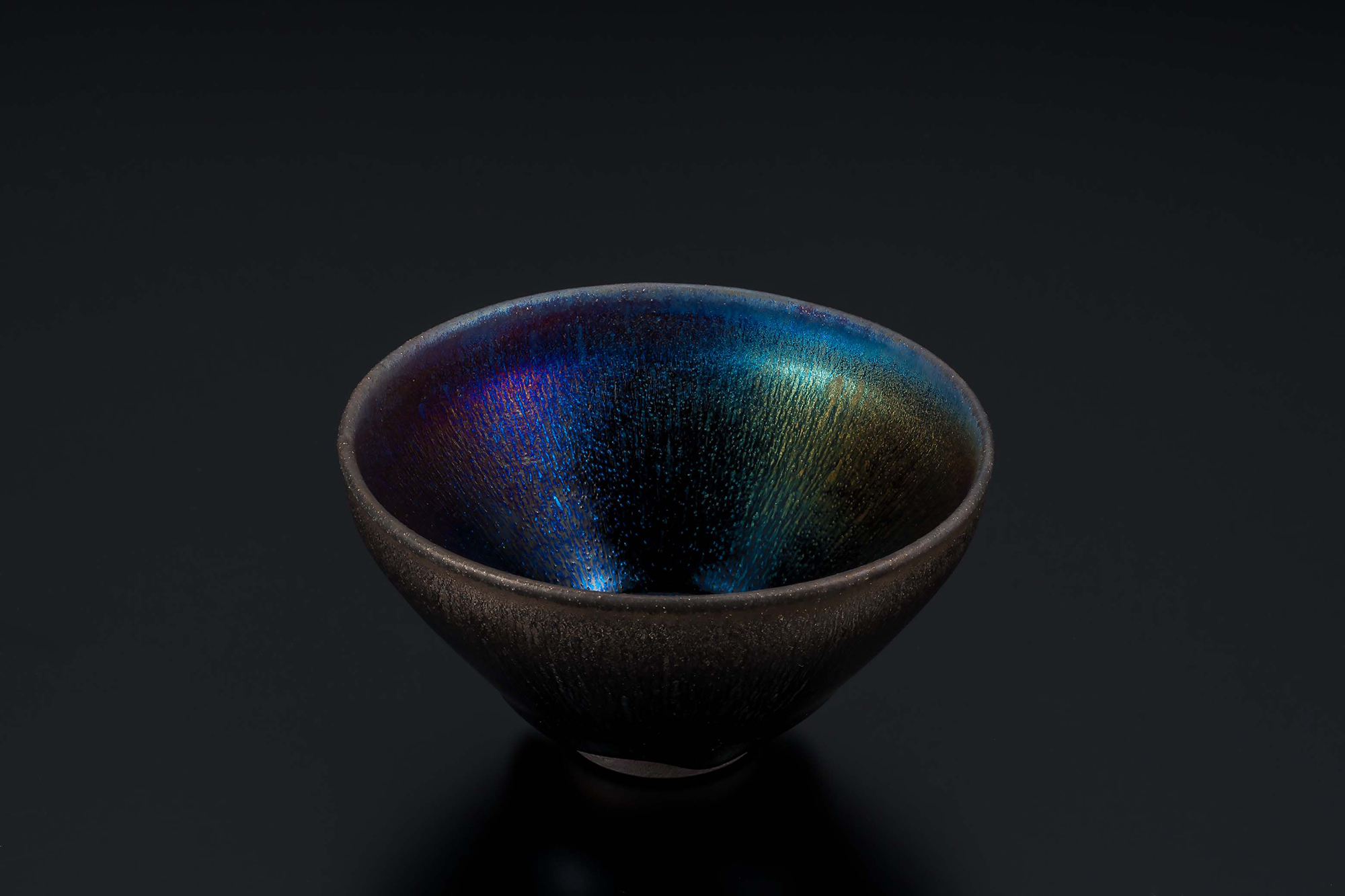 陶芸家長江惣吉燿変天目錦茶碗茶盌抹茶碗天目盌共箱