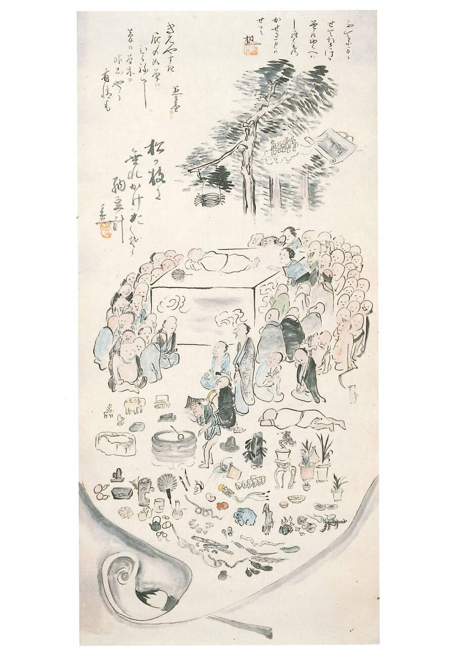 模写/仙崖義梵/仙崖和尚/人物画賛/布袋屋掛軸HJ-897 模写/