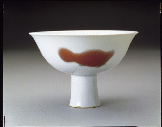 明宣德釉裡紅三魚高足碗-數位典藏與學習聯合目錄