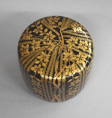 ワンコせんせ 茶道具 真葛焼 色絵 棗 久田宗也極め箱 M 9547 茶道具