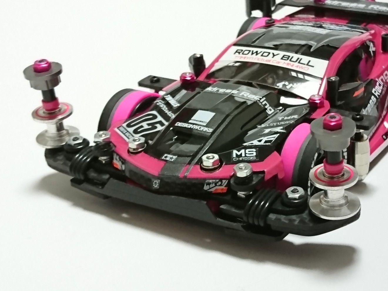 ミニ四駆 完成品 ラウディーブル ROWDY BULL MSシャーシ タミヤ 1/32