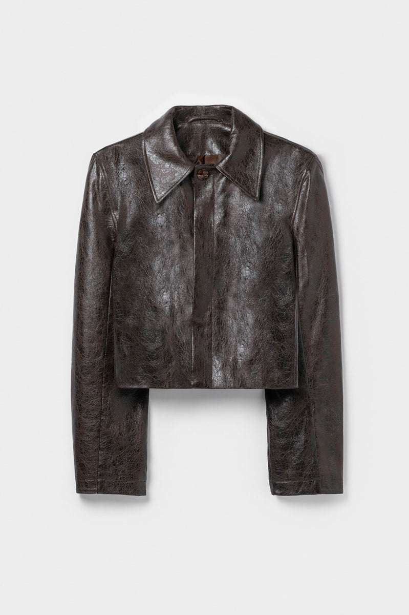 SEFR | KEANE JACKET / COATED DARK TECH フェイクレザージャケット