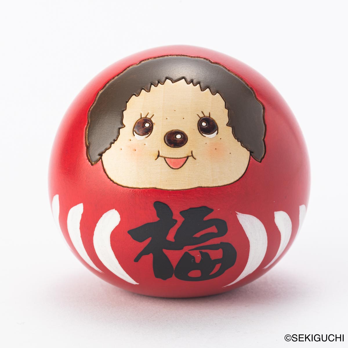 モンチッチこけし [福だるま 赤] by 卯三郎こけし – ヒキダシストア