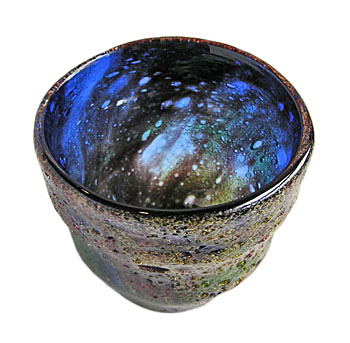 現代の名工 稲嶺 盛吉 紅珊瑚 酒器 4点 琉球 泡 ガラス 宙吹ガラス工房