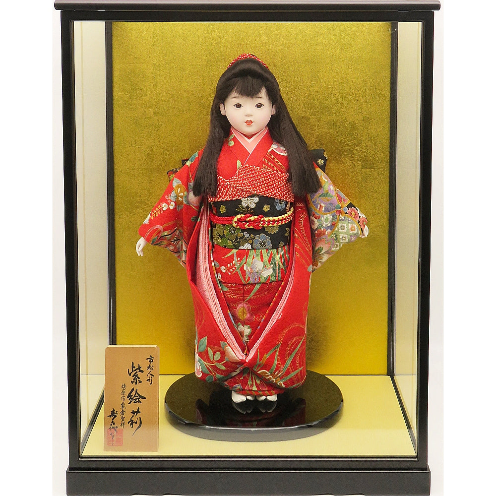 値引き 人形 市松人形 齊藤公司作 13号 金彩友禅 13d-73a-blue