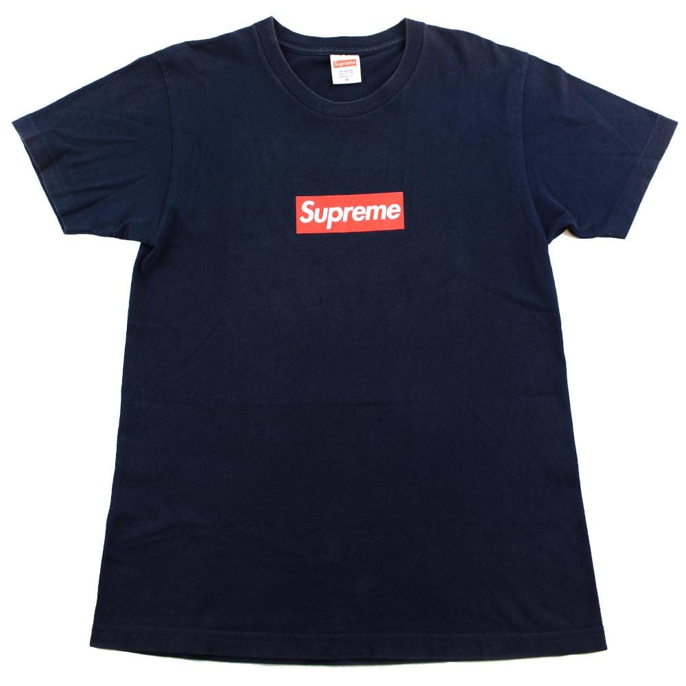 Supreme Red Box Logo Tee Navy – SARUGENERAL