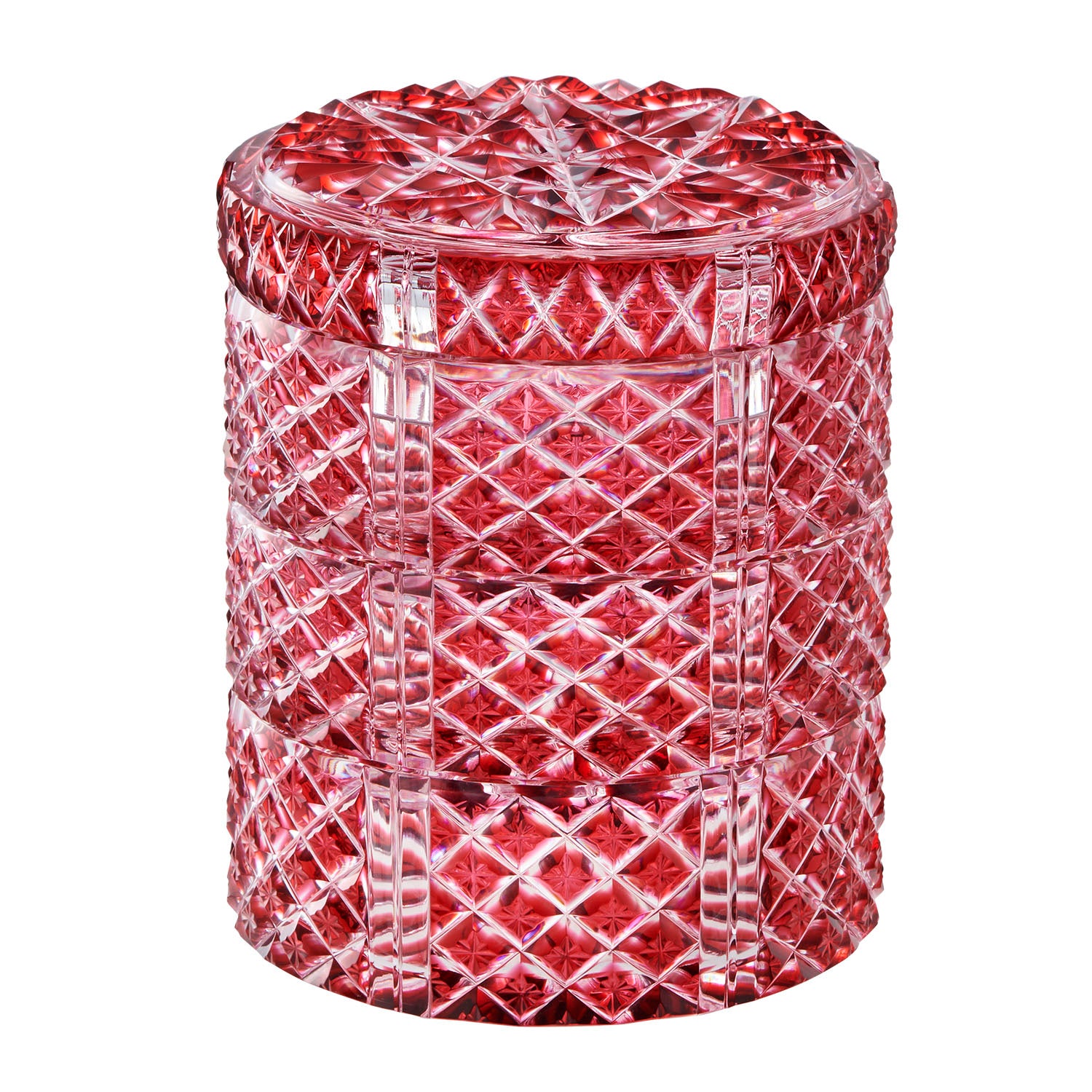 島津薩摩切子】復元 三段重 – ㈱島津興業 島津薩摩切子